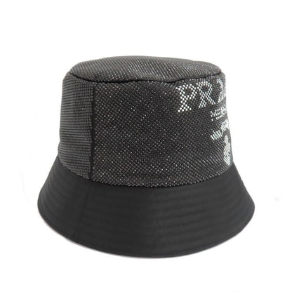 Prada Re-nylon Bucket Hat Black Studded Logo 2hc137 2D0S M Size Men's