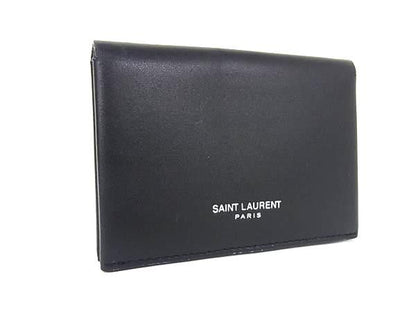 Saint Laurent Leather Card Case Card Holder Pass Case Business Card