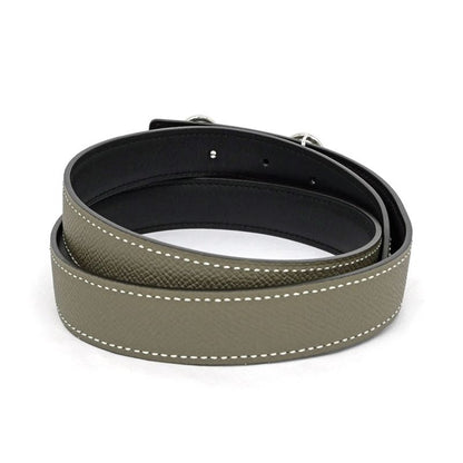 Hermes Elitage Belt 80cm (31.50in) Black Etoupe Silver-hardware B