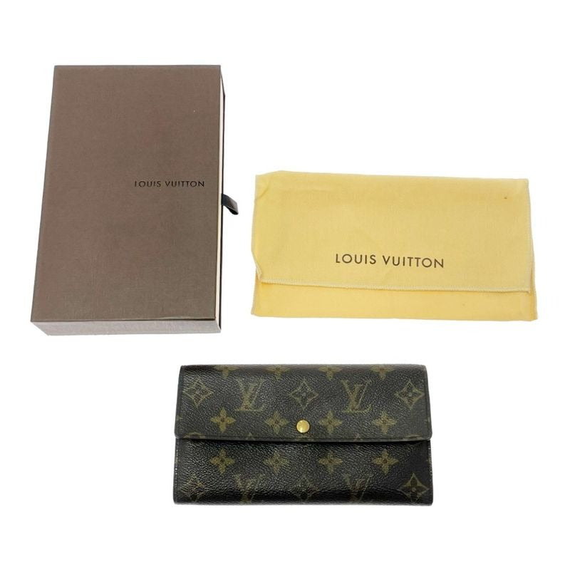 Louis Vuitton Monogram Porte Monet Cles Di Long Wallet Brown