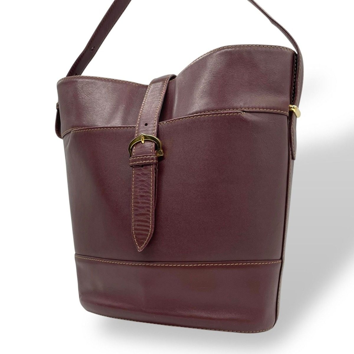 Cartier Shoulder Bag Must Have Line Gold Leather Bucket