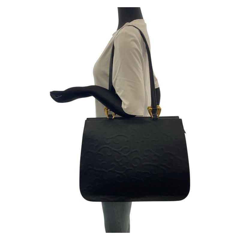 YVES Saint Laurent Yves Saint Laurent Black Gold Hardware Leather Tote Bag