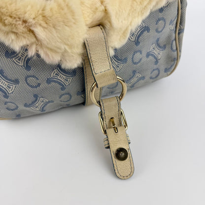 Celine C Macadam Shoulder Bag Blue Canvas Vintage — view 16