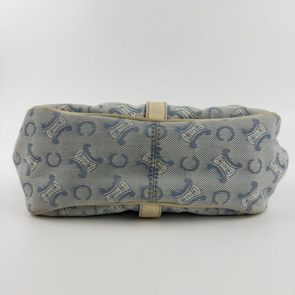 Celine C Macadam Shoulder Bag Blue Canvas Vintage — view 8