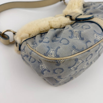 Celine C Macadam Shoulder Bag Blue Canvas Vintage — view 9