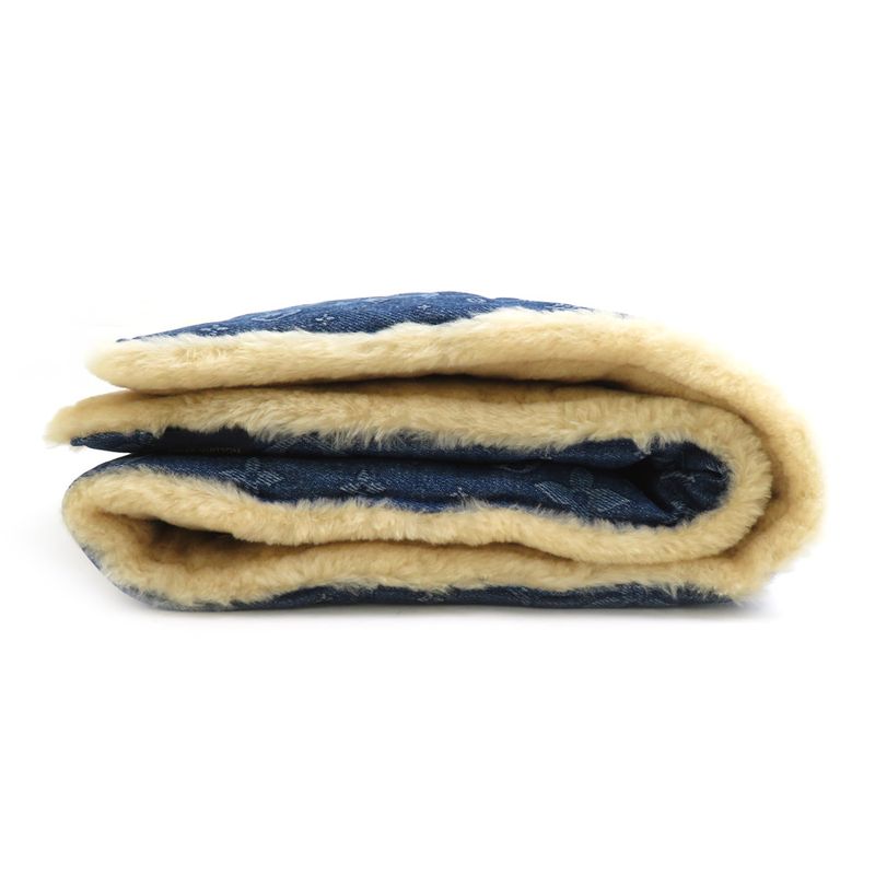 Louis Vuitton Scarf Echarpe Shearling Denim M77144