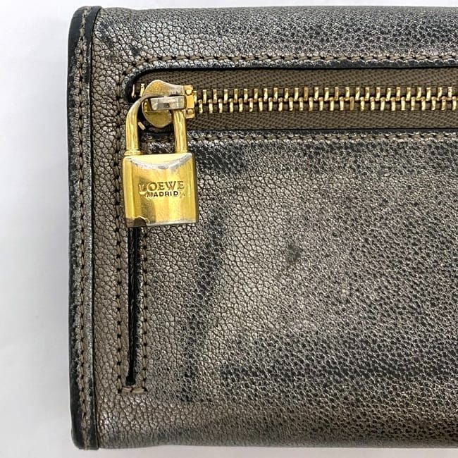 Loewe Fold Wallet Ec22896 Silver Anagram Vintage