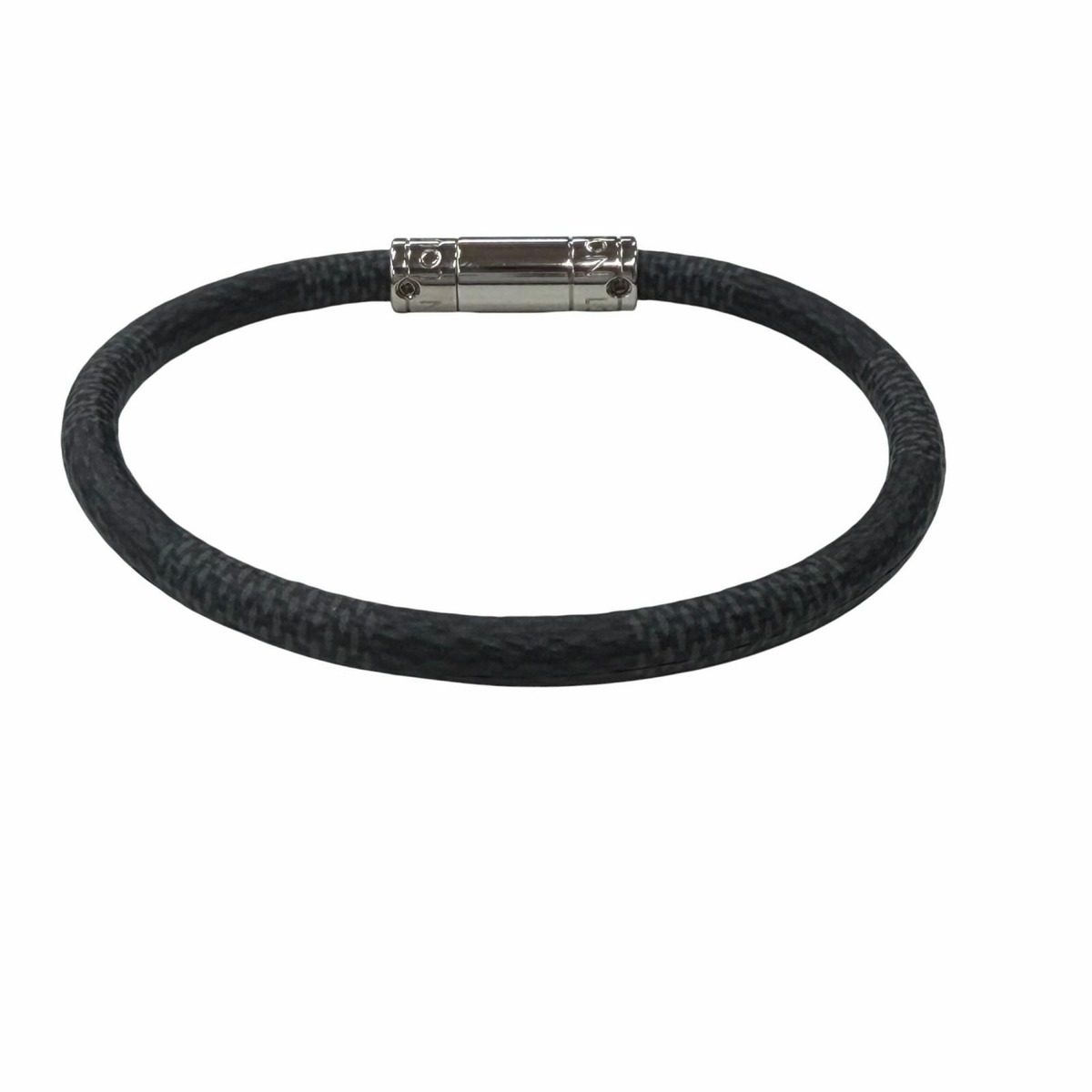Louis Vuitton Damier Graphite Bracelet Bangle Black Silver — view 3