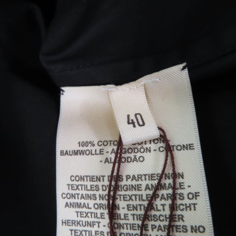 Hermes 2023 3h0633dv 100% Cotton Serie Buttons Shirt Dress With Belt Black 40