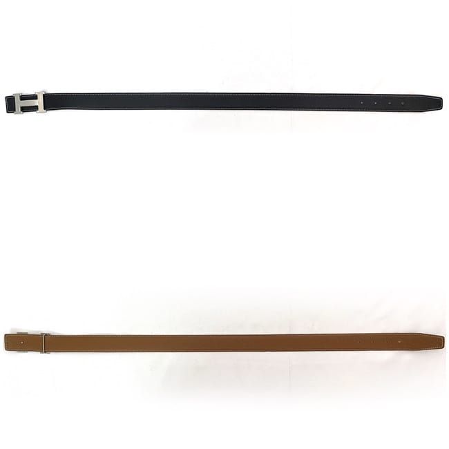 Hermes H Belt F21059 Black Brown Constance