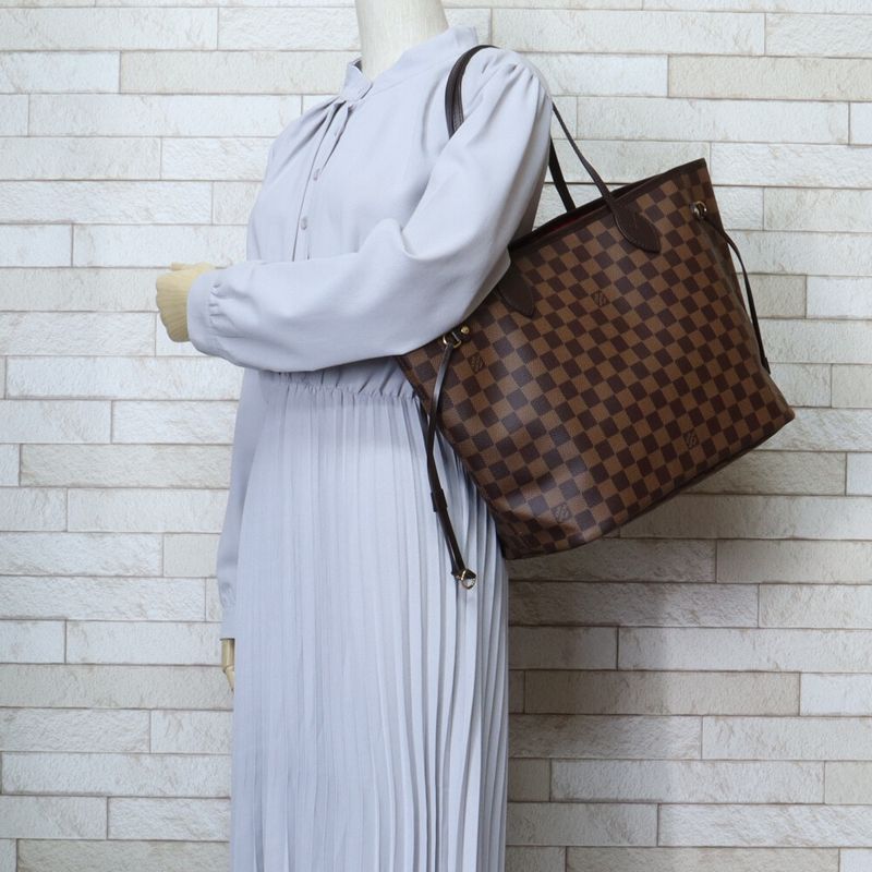 Louis Vuitton Neverfull MM Damier Tote Bag Damier Canvas N40599 Brown Unisex