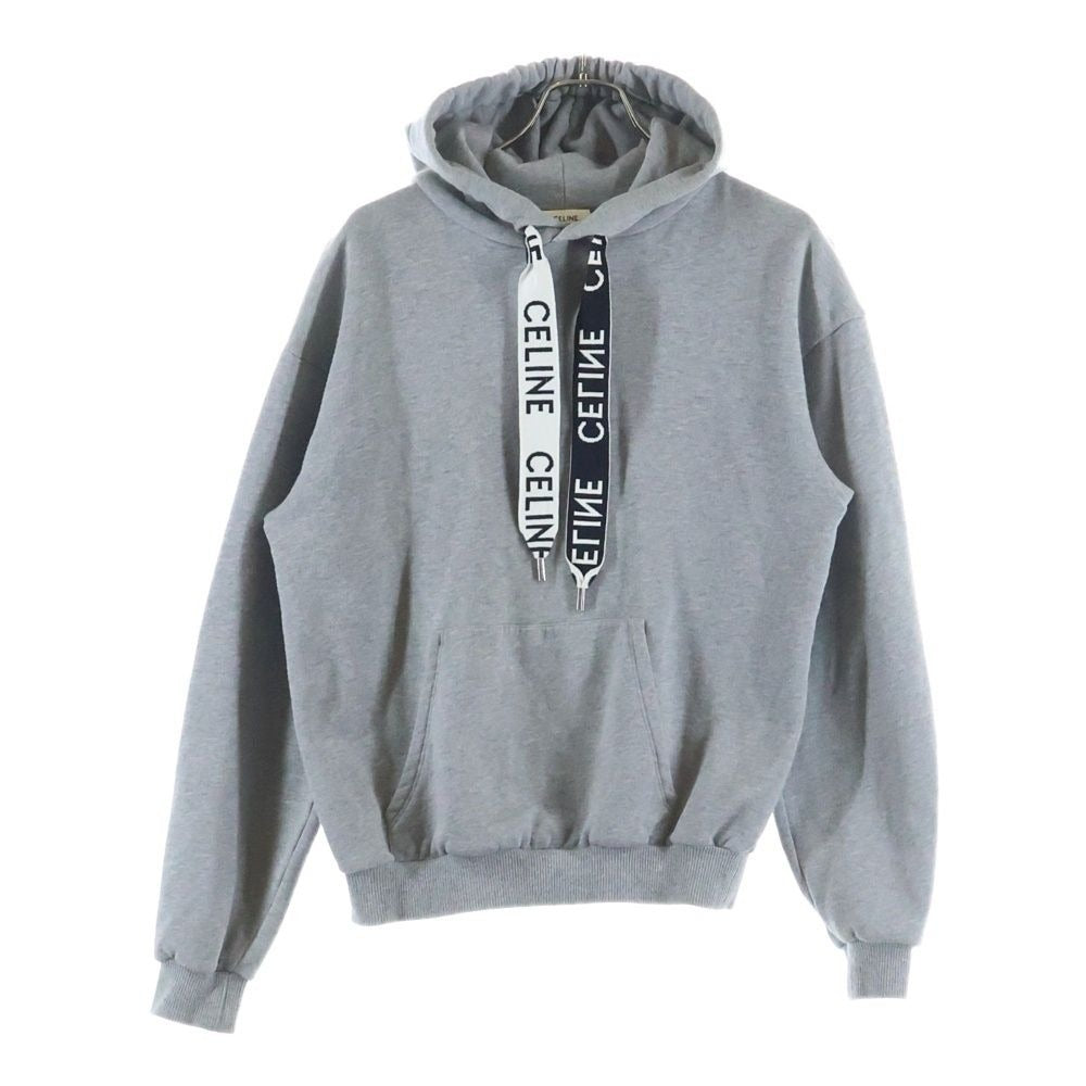 Celine Loose Sweatshirt in Cotton Fleece Drawstring Hoodie Pullover