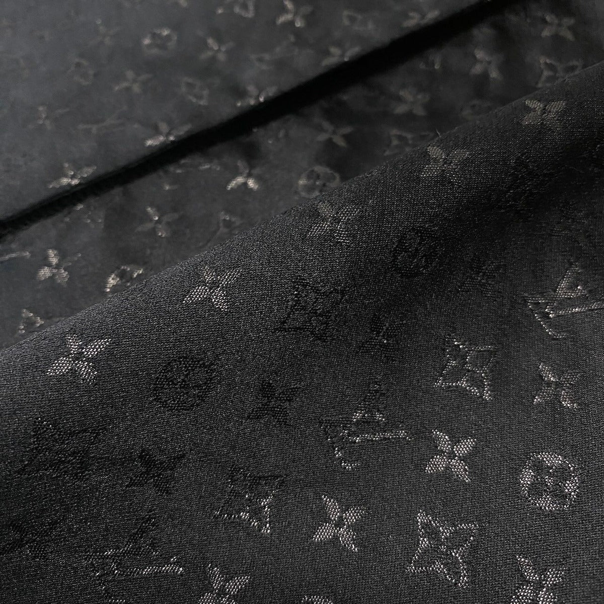Louis Vuitton I Monogram Long Coat Silk Blend 42 Black — view 8