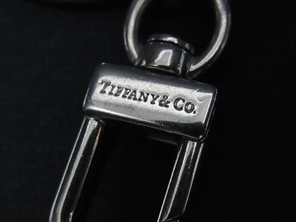 Tiffany & Co Return To Tiffany & Co Inlaid Leather Key Holder Charm Silver