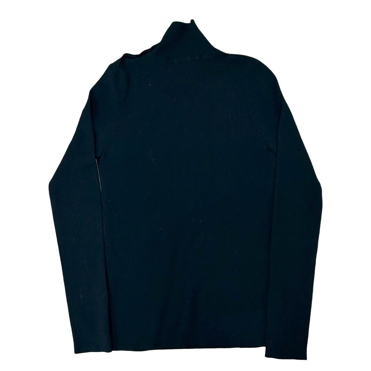 Chanel High Neck CC Logo Button Wool Polyester Knit Sweater Top 38 Black — view 2