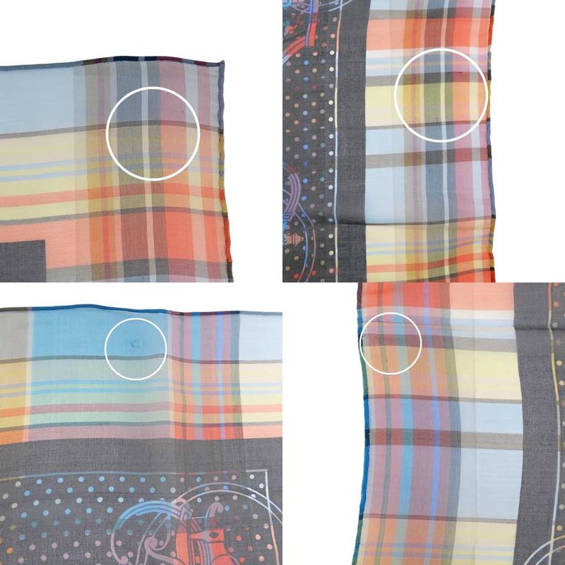 Hermes Carre 55 Scarf Madras Exlibris Bandana Silk Multicolor Accessory