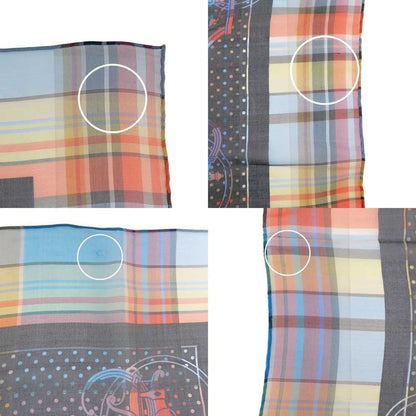 Hermes Carre 55 Scarf Madras Exlibris Bandana Silk Multicolor Accessory