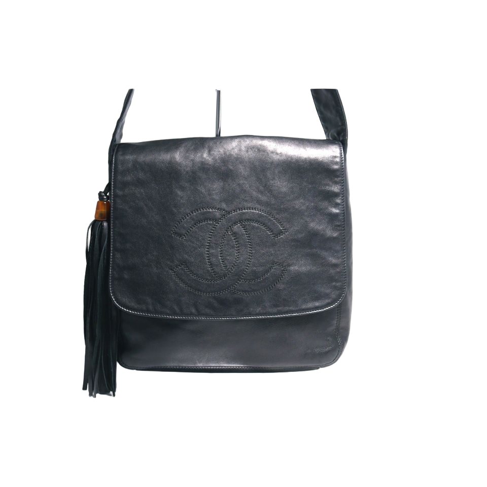 Chanel Jumbo CC Logo Fringe GD Leather Shoulder