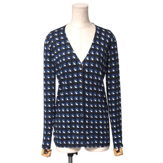 Prada Knitwear Size 38 Silk Allover V-neck Knitted Cardigan [recommended]