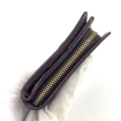 Louis Vuitton Compact Zip Monogram PVC Brown Bifold Wallet Gold M61667