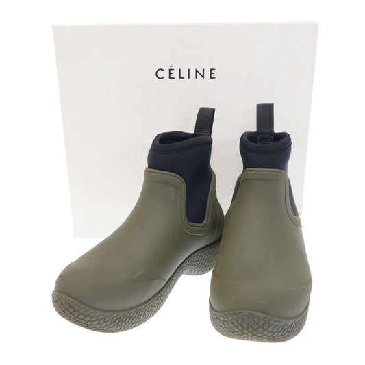 Celine 18ss Phoebe Period Side Gore Ankle Rain Boots Khaki 35