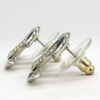 Chanel Earrings Coco Mark A24V Rhinestone Metal SV Accessories -