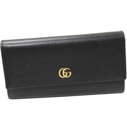 Gucci Long Zipper Wallet With Coin Purse GG Marmont Continental In Calf