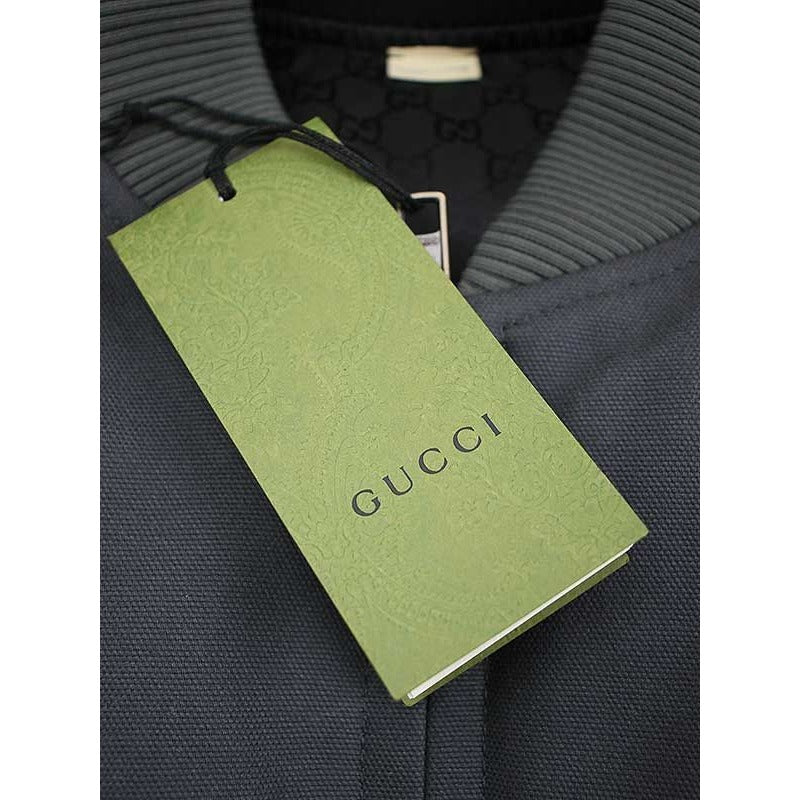 Gucci 24 SS Cotton Canvas Reversible Goose Down Vest Gray 50 Z8 Bq0 — view 9
