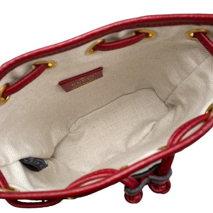 Gucci X Doraemon Shoulder Bag Mini Bucket 647801 GG Supreme Brown Red Gucci