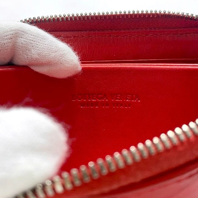 Bottega Veneta Coin Case Ec22965 Red Intrecciato