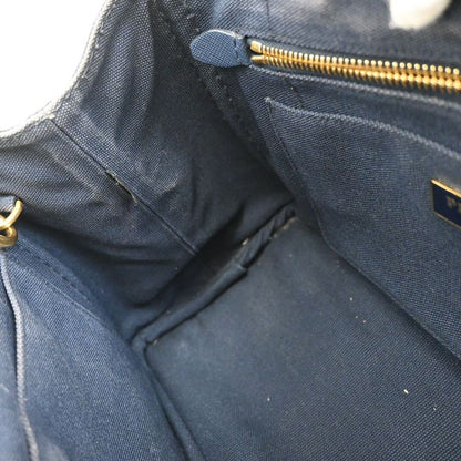 Prada Canapa 2WAY Shoulder Handbag Canvas Blue 86ka843