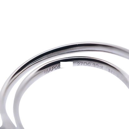 Hermes Vertige Coeur Diamond 030ct 18K White Gold #50 Ring 750wg White Togo