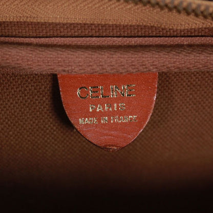 Celine Macadam Leather X PVC Brown Shoulder Bag Gold