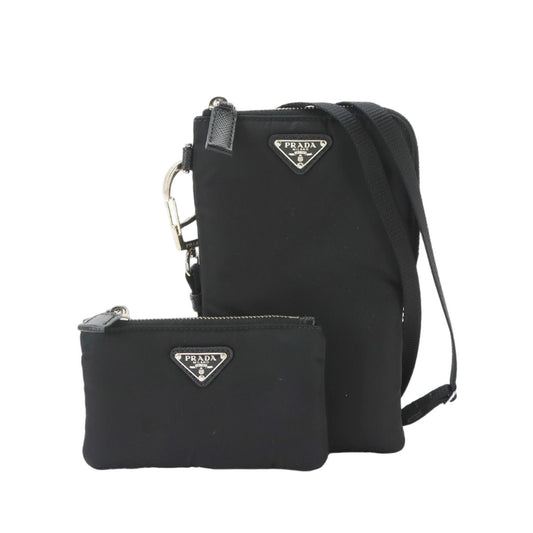 Prada Pouch Nylon Black Silver