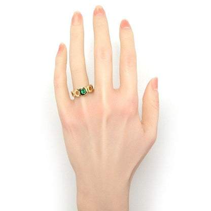 Chanel Ring Coco 1 Point Emerald 18K Yellow Gold Size 12