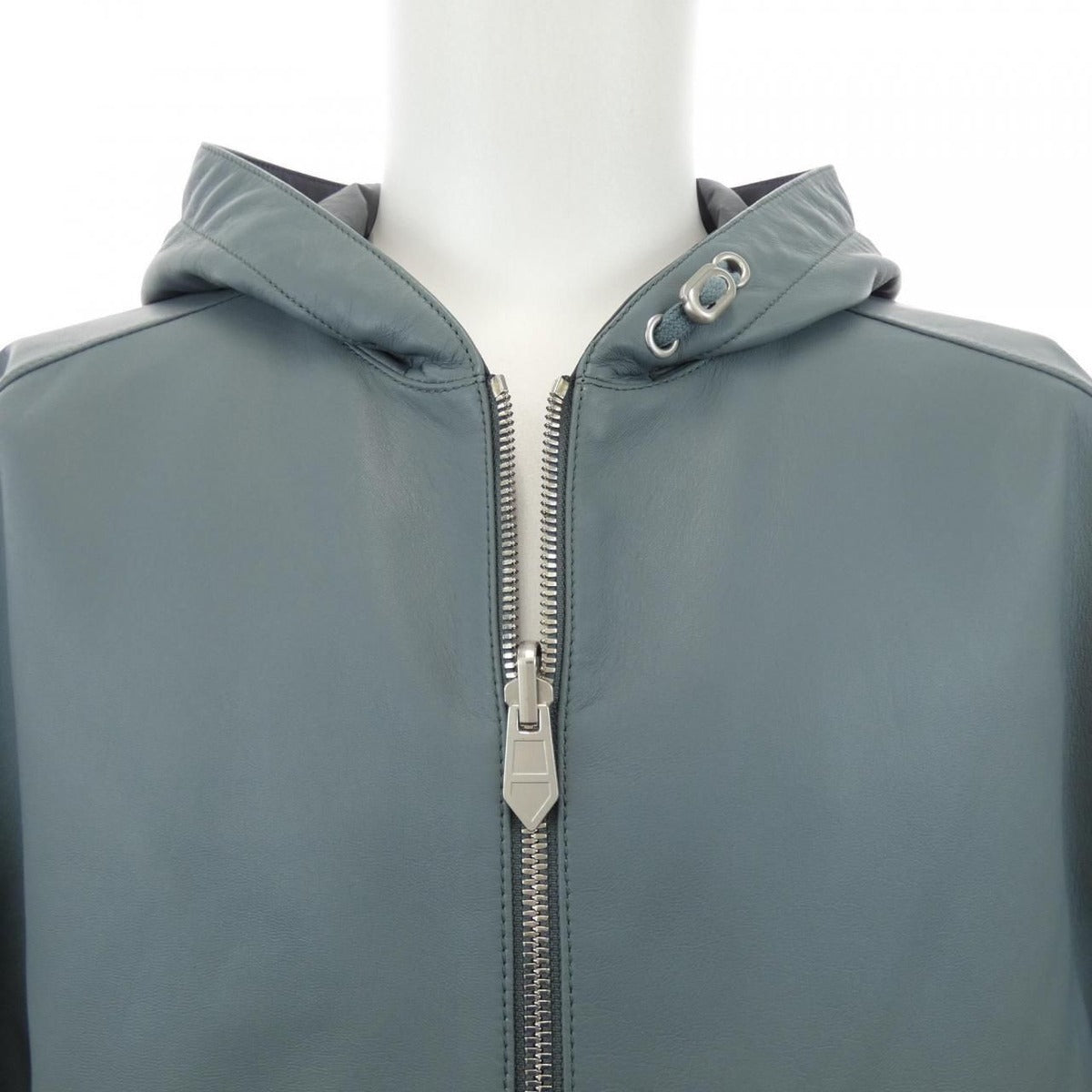 Hermes Leather Jacket Gray 48 — view 5