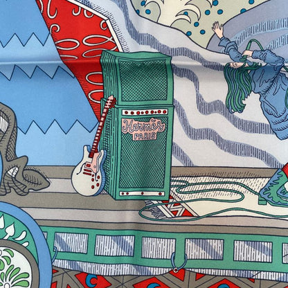 Hermes Carre 90 Le Premier Chant Song Of Beginnings Scarf Multicolor With Box