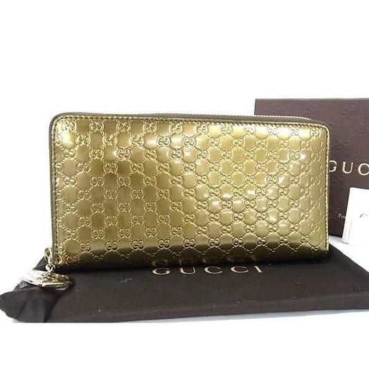 Gucci Micro Guccissima Patent Leather Round Zipper Long