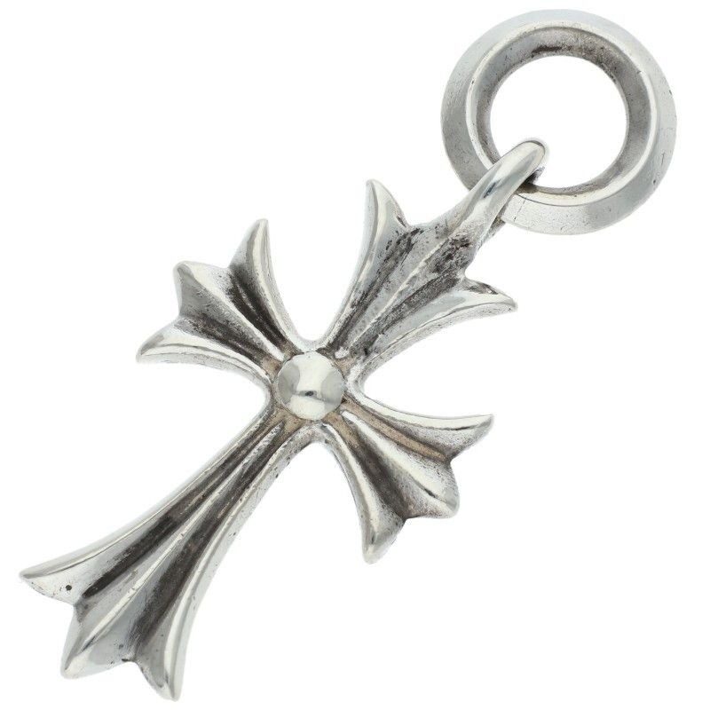 Chrome Hearts Tiny CH Cross Charm Silver Necklace Top