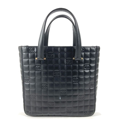 Chanel Handbag Logo CC Choco Bar Leather Black