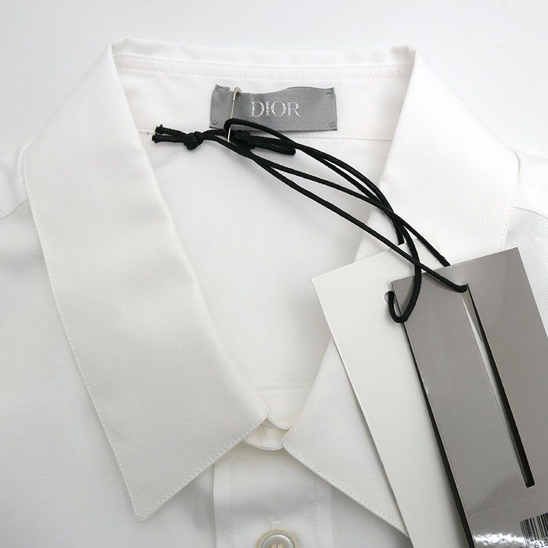 Air Dior X NIKE Chest Logo Cotton Short Sleeve Shirt 38 Navy Blue