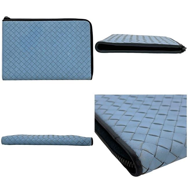 Bottega Veneta Lshaped Zipper Document Case Blueblack