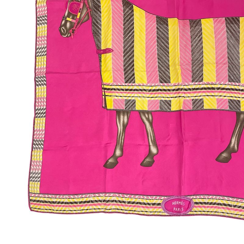 Hermes Carre 90 Scarf Silk Wash Favolie Du Faubourg Multicolor