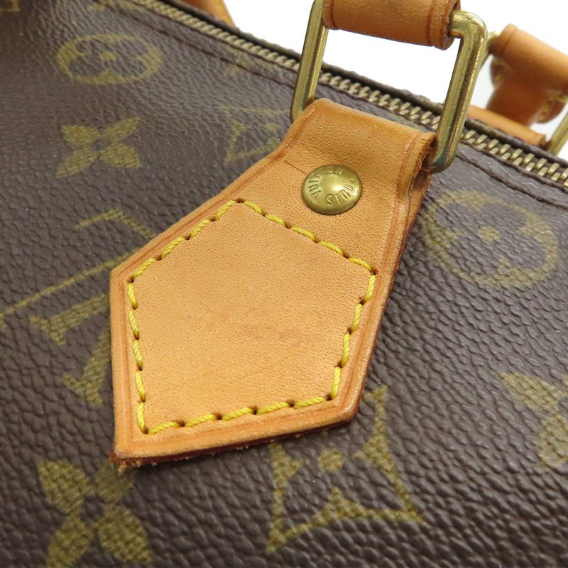 Louis Vuitton Handbag Speedy 30 Monogram Canvas Monogram Gold Hardware Brown