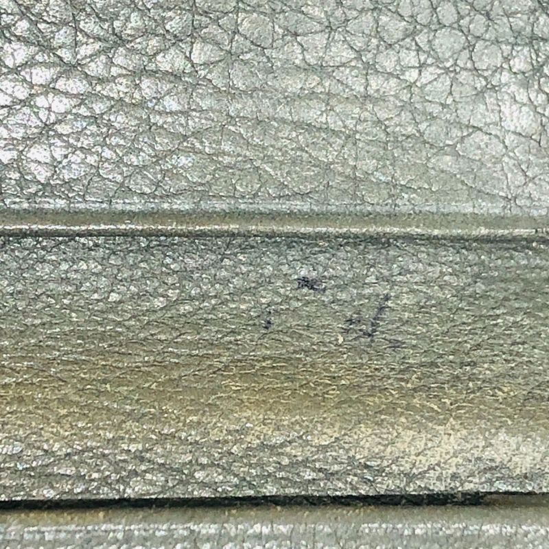 Bvlgari Bvlgari Business Card Holder Olive Leather Men's Preowned 005667