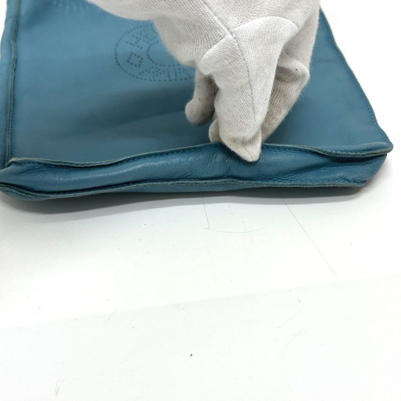 Hermes Shoulder Bag Crudo Cell Leather Blue Jean Blue