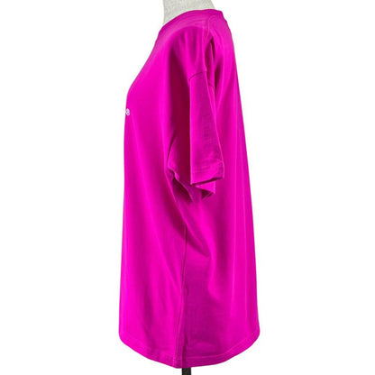 Balenciaga 612965 Logo Print Crew Neck Short Sleeve T-shirt Pink S Genuine