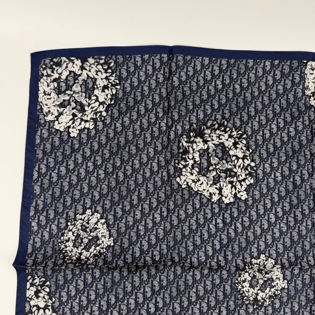 Dior Scarf Navy Silk Vintage — view 3
