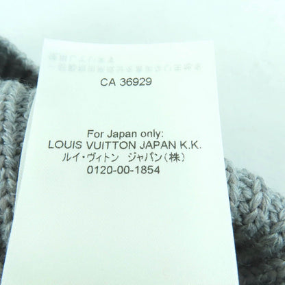 Louis Vuitton 24 AW Knit Skirt Grey Leather with Logo Patch Side Zip Trapezoid — view 13