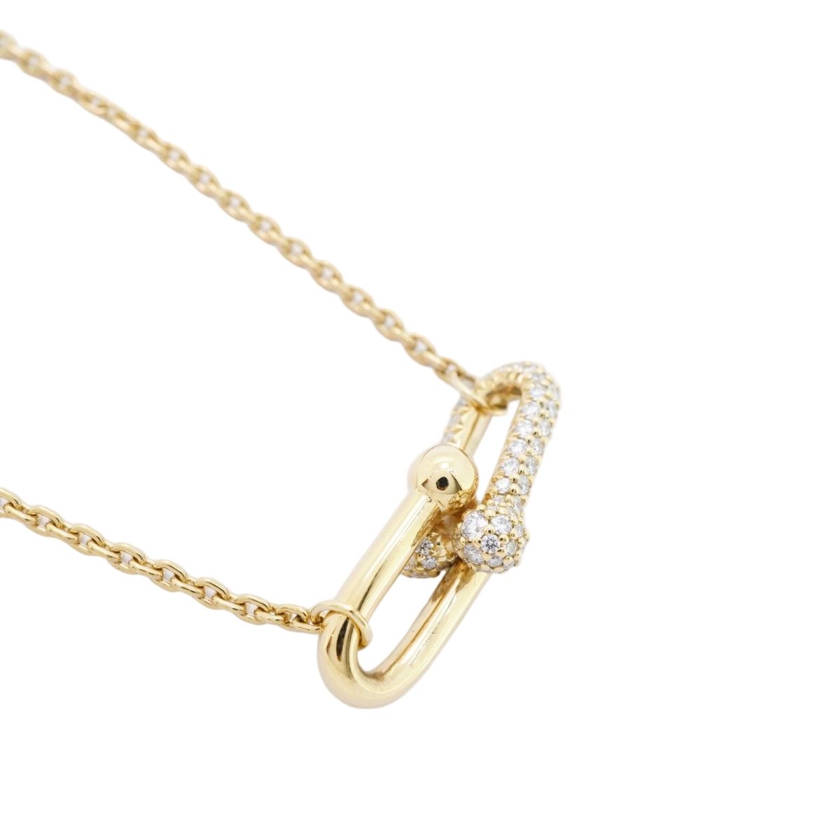 Tiffany & Co Necklace Double Link 18k Yellow Gold Diamond — view 2